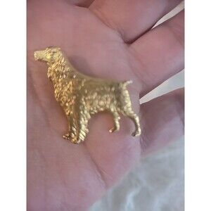 Vintage Kenart Golden Retriever Brooch Pin Gold Tone Jewelry Costume